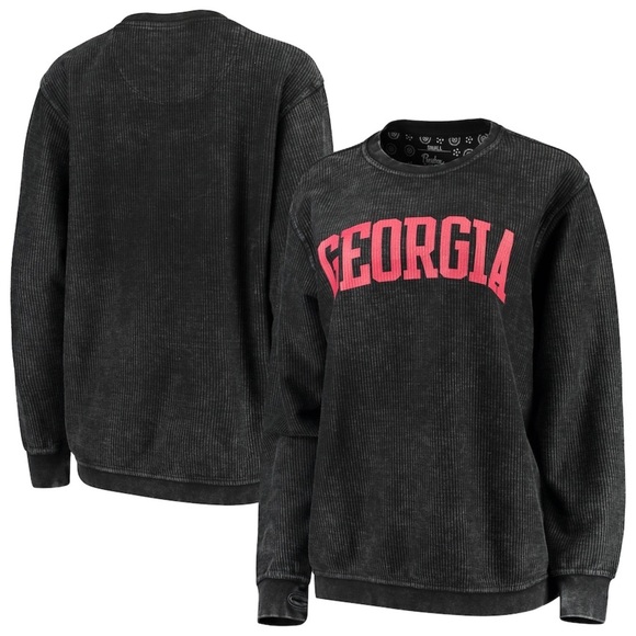 Pressbox Tops - Georgia Bulldogs Oversized Sweatshirt M Mineral Washed Charcoal PRESSBOX NWT